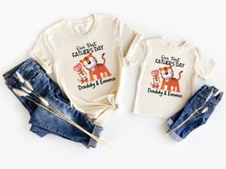 our first fathers day gift, tiger first fathers day personalized matching shirts, dad baby matching tiger shirt, fathers