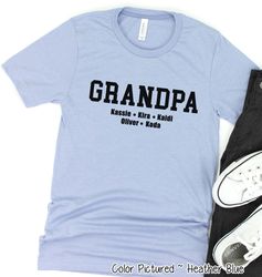 custom grandpa shirt, personalized grandpa shirt with kids names, fathers day gift for grandpa, fathers day shirt, birth