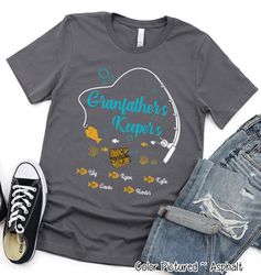 fishing grandfather shirt, personalized grandfather shirt with grandkids names, fathers day gift for grandfather, father