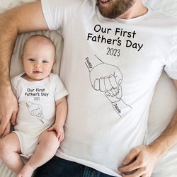 our first fathers day onesie personalized onesie for baby personalized fathers day gift first time dad gift custom boy