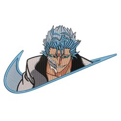 grimmjow jaegerjaquez nike anime embroidery design/ swoosh pooh machine embroidery / design pes dst