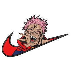 sukuna nike anime embroidery design/ swoosh pooh machine embroidery / design pes dst