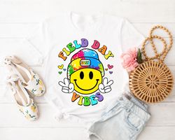 Field Day Vibes Shirt, Tie Dye Smile Face Field Day 2023 Shirt,Last Day Of School Shirt,Game Day Gift For Kids,School Fi