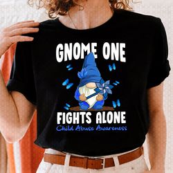 Gnome 0ne Fight Alone Child Abuse Awareness Shirt,Kids National Child Abuse Prevention Shirt,Gnome Pinwheel Domestic Vio