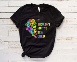 it shouldnt hurt to be a child shirt,raise hand child abuse awareness shirt,national child abuse prevention month shirt,