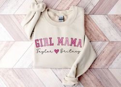 Custom Girl Mama Sweatshirt,Girl Mama Custom Christmas Gift,Personalized Mom Sweatshirt, Custom Mama Sweatshirt With Kid