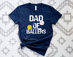 dad of ballers t-shirt, dad life softball shirt, dad life baseball shirt, baseball dad tee, father sports shirt