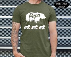 personalized papa bear shirt, custom papa shirt with kids name, fathers day gift from kids, gift for husband, dad birthd