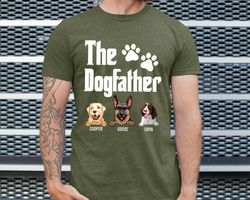 personalized the dogfather shirt, custom fathers day gifts for dog dad, shirt for dog lover, dog owner gift, dog dad