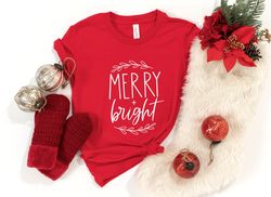 christmas t-shirt for women, merry and bright shirt, christmas tee, holiday shirt, womens christmas shirt, holiday shirt