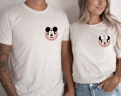 retro disney pocket size print shirts, mickey checkered shirt, family shirts, minnie mouse pocket tees,