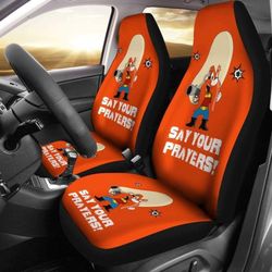 yosemite sam looney car seat cover say your prayer hand with gun fan gift