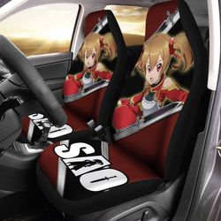 sao silica seat covers custom ayano keiko sword art online anime car accessories