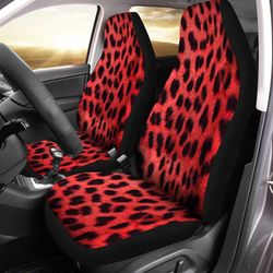 red cheetah print car seat covers custom car accessories gifts idea