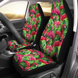 pink flamingo car seat covers custom tropical green car accessories