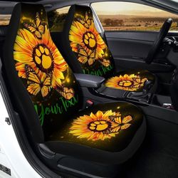 personalized sunflower car seat covers custom dog paw car accessories