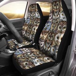 owl face car seat covers custom owl lover car accessories