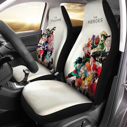 my hero academia car seat covers custom heroes vs villains anime car accessories
