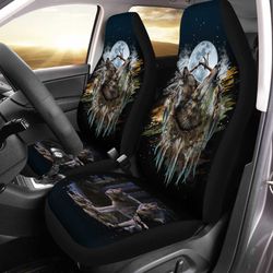 moonlight wolf car seat covers custom wild animal car accessories