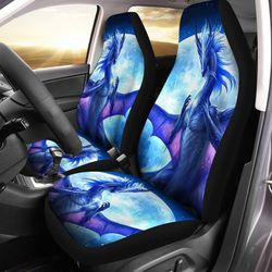 moonlight dragon car seat covers custom mythical creature car accessories