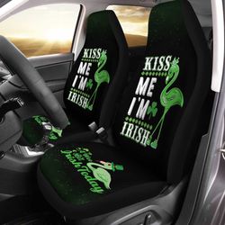 kiss me im irish car seat covers custom flamingo design for car
