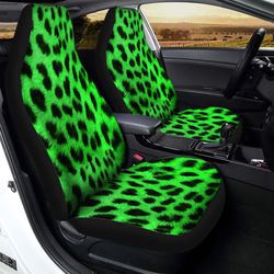green cheetah print car seat covers custom car accessories gifts idea