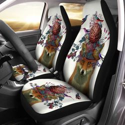 floral fox car seat covers custom fox car accessories gifts idea