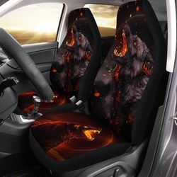 demon wolf car seat covers custom animal car accessories