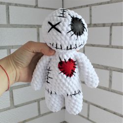 voodoo doll plush creepy doll crochet halloween decor