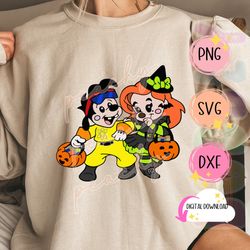 halloween trick or treat cuties, eye to eye forever, max and roxanne, goofy, svg, dxf, png file