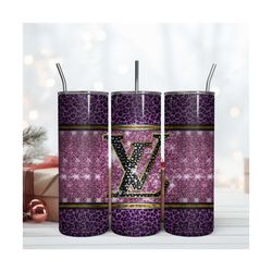 pink leopard lv pattern, leopard pattern, 20oz tumbler