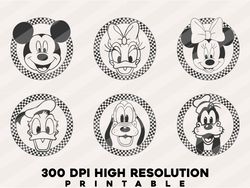 bundle checkered mickeyy and friends svg - png - pdf