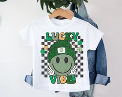 checkered lucky vibes png, st patricks day png, sublimation design, shamrock png, st patrick shirt png, sublimation desi