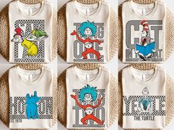 checkered dr.suess png sublimation designs, read across america, school png, thing1 and thing2, kids sublimation, sublim