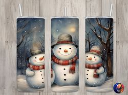 seamless classic cute snowmen design, christmas 20 oz skinny straight tumbler sublimation design, tumbler wrap, png file