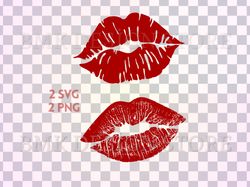 lips svg, 2 kinds , kiss svg, red lips svg, kiss svg, lips png, kiss png,  digital download for cricut silhouette, kiss
