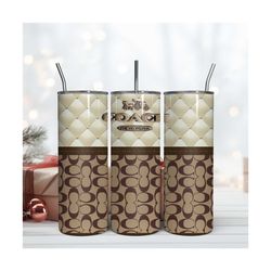 coach brown 20oz tumbler, coach tumbler, 20oz tumbler