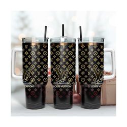 black gold lv logo 40oz tumbler design