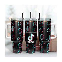 tiktok logo 40oz tumbler design