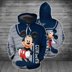 mickey dallas cowboys 3d hoodie for men for women all over printed hoodie