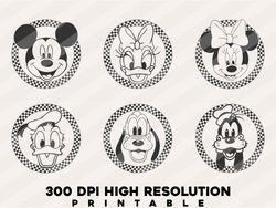 bundle checkered mickeyy and friends svg - png - pdf