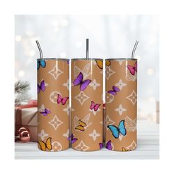 lv butterfly tumbler, butterfly pattern, 20oz tumbler