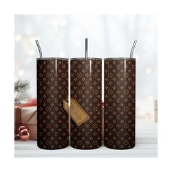 chic lady tag 20oz tumbler, lv logo pattern, fashion tumbler