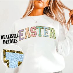 chenille easter png , easter day png , easter png , easter vibes png , easter ,trendy chenille png, gold glitter png