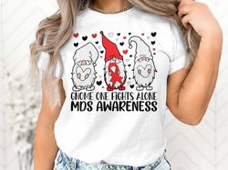myelodysplastic syndrome awareness svg png, gnome one fights alone svg, mds awareness ribbon svg cricut sublimation desi