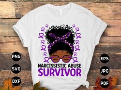 narcissistic abuse awareness svg png, afro messy bun narcissistic abuse survivor svg, purple ribbon svg, support svg cri
