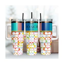 coach colorful tumbler, fashion tumbler, coach logo tumbler