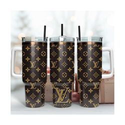 fashion logo tumbler, lv logo tumbler, 40oz tumbler