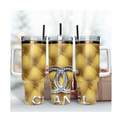 chanel logo tumbler, fashion tumbler, logo fashion wrap