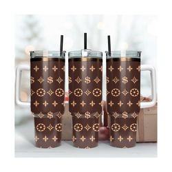 brown lv logo tumbler, lv tumbler, 40oz tumbler